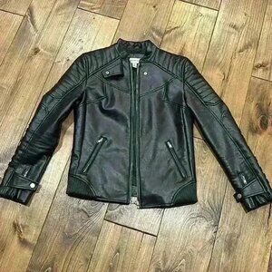 Calvin Klein Women's Black Vegan Leather Moto Jacket Size Extra Small